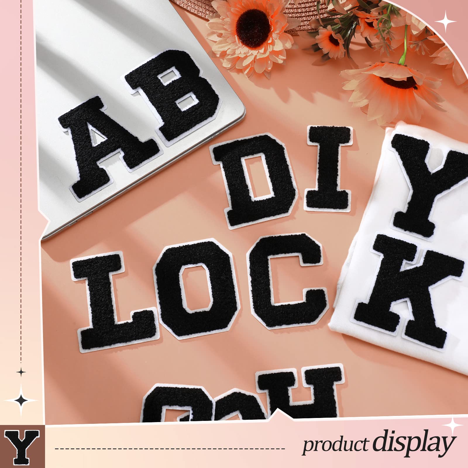 104 Pcs Chenille Letters Patches - Large 3.2