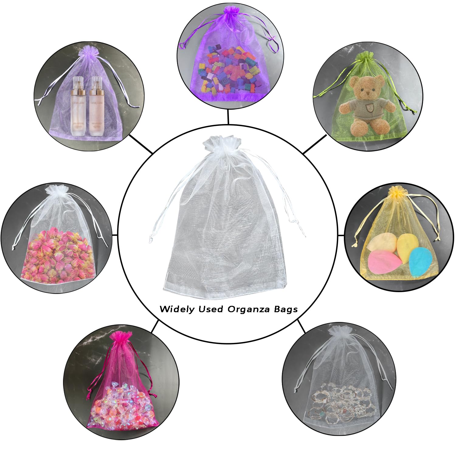 100pcs 6x9 Inches Gold Sheer Organza Drawstring Gift Bags - Perfect for Wedding Favors, Christmas Party Treats, Candy Packaging & Special Occasion Gift Wrapping