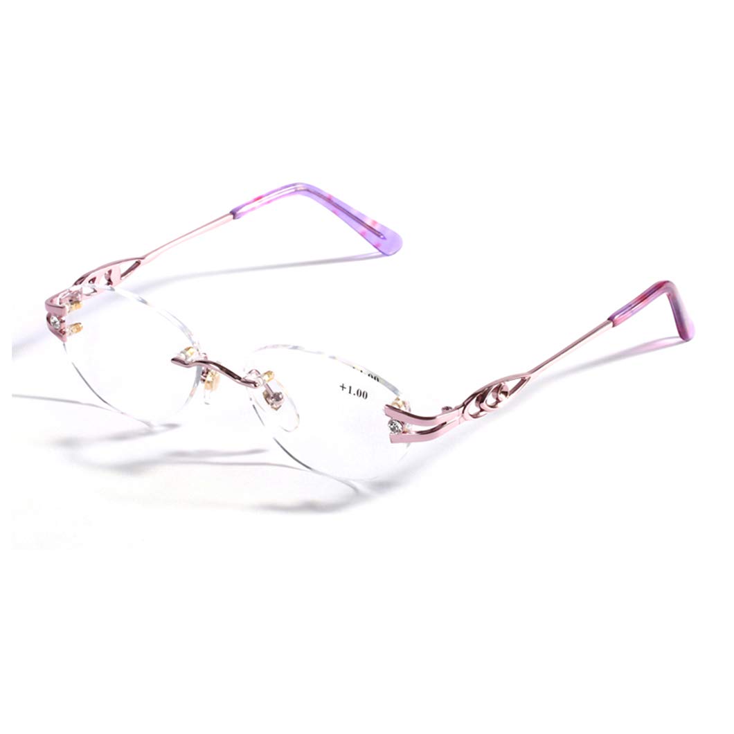 Progressive Multifocal Rimless Reading Glasses for Men & Women - Presbyopia Computer Eyewear with Alloy Frame - Perfect for Office Work, Screen Use & Daily Reading