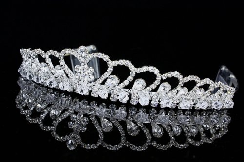 Sparkling Rhinestone Crystal Heart Wedding Tiara Crown for Brides – Perfect for Prom, Princess-Themed Parties & Special Occasions