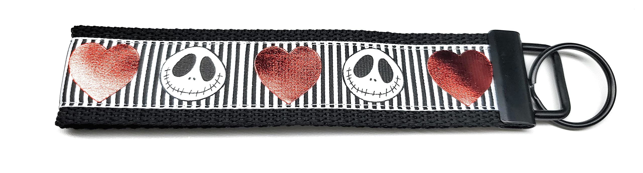 Jack Skellington Nightmare Before Christmas Keychain - Heart Key Fob for Purse, Wallet, or Keys | Perfect for Halloween & Christmas Gifts
