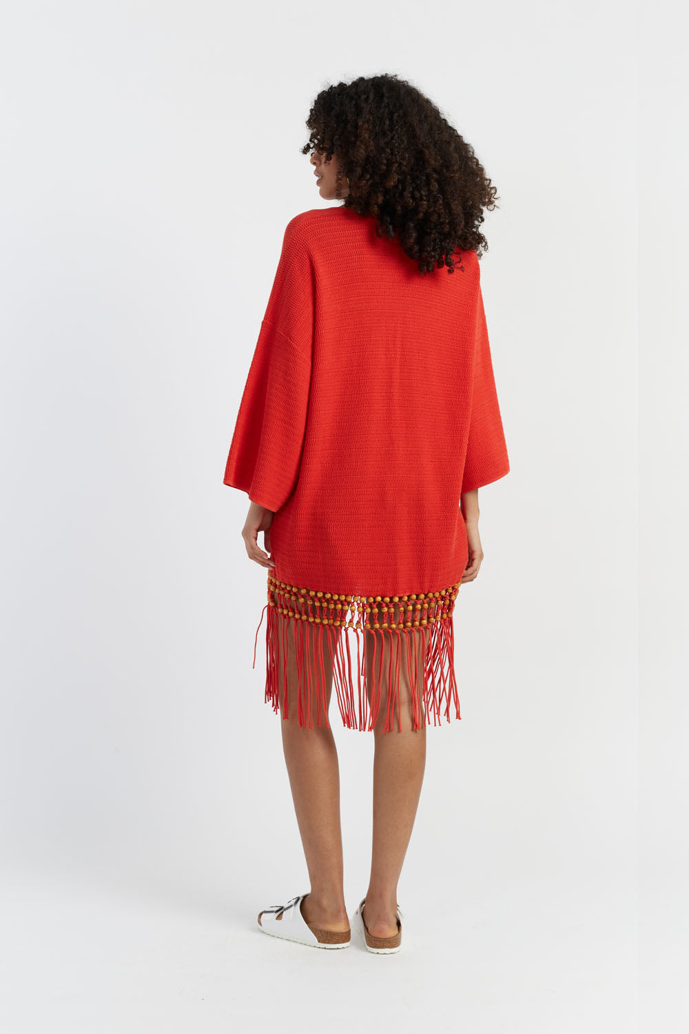 Stylish Terracotta Laura Whitmore Beaded Kaftan Dress - Boho Chic Summer Beach Cover Up & Resort Wear