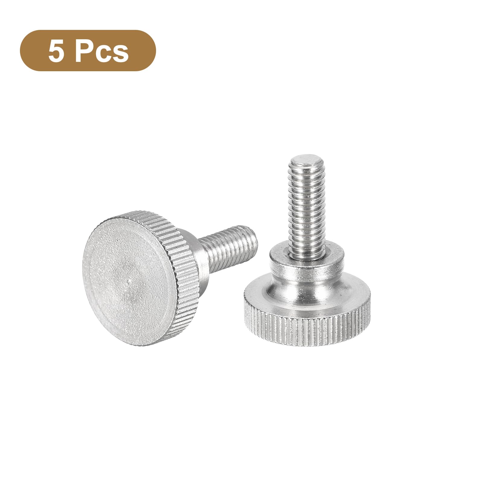 304 Stainless Steel M6x16mm Knurled Thumb Screws 5pcs - for DIY & Electronics Assembly