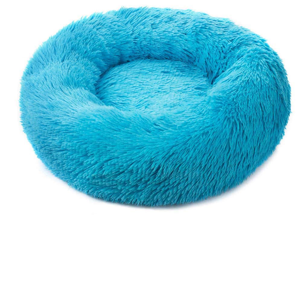 **Cozy Round Plush Dog Bed - Winter Warm Pet Mat for Dogs & Cats, Soft Long Plush Pet Cushion with Portable Design - Perfect for Indoor Sleeping, Pet Nest, and Travel Supplies**    *(Ideal for keeping pets warm and comfortable during winter, at home, or while traveling.)*