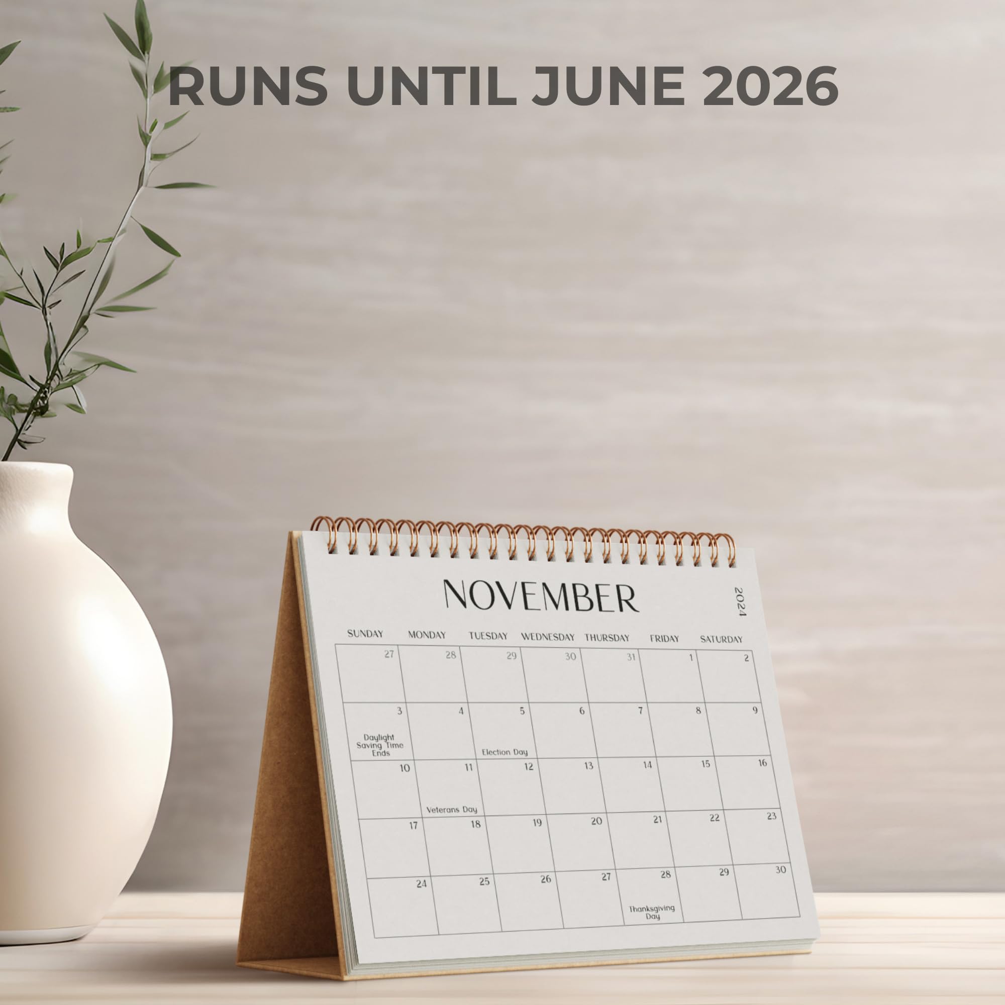 2025-2026 Aesthetic Desk Calendar | August 2024 to June 2026 | Beautiful Small Flip Desktop Planner for Office, Home & School Organization | Perfect for Work Scheduling, Gift Giving & Daily Planning