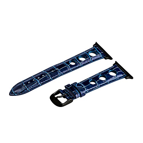 Navy Blue Croco 3 Hole Bands / Black Hardware