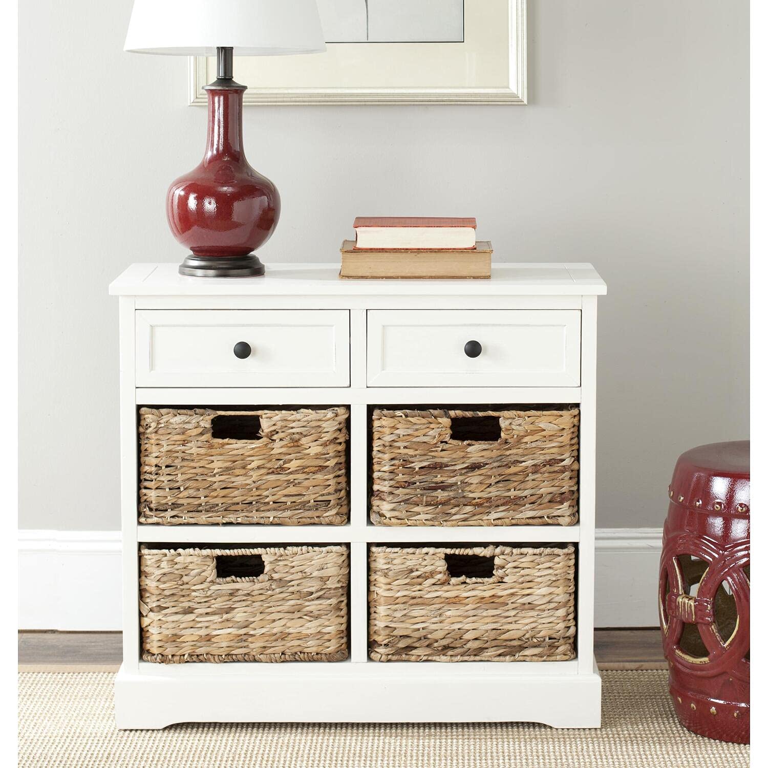 SAFAVIEH American Homes Collection Herman Red Storage Unit - Stylish Home Organization for Living Room, Bedroom & Office