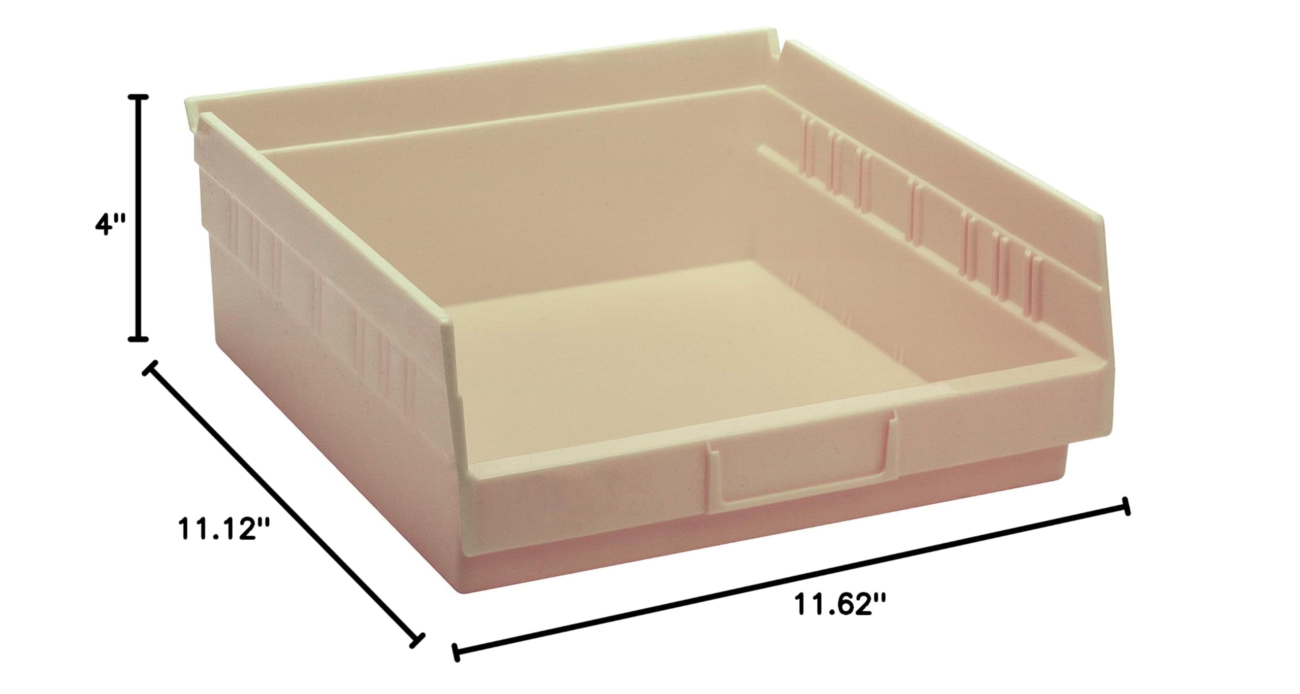 Quantum Storage K-QSB109IV-10 10-Pack Plastic Shelf Bin Storage Containers, 11-5/8