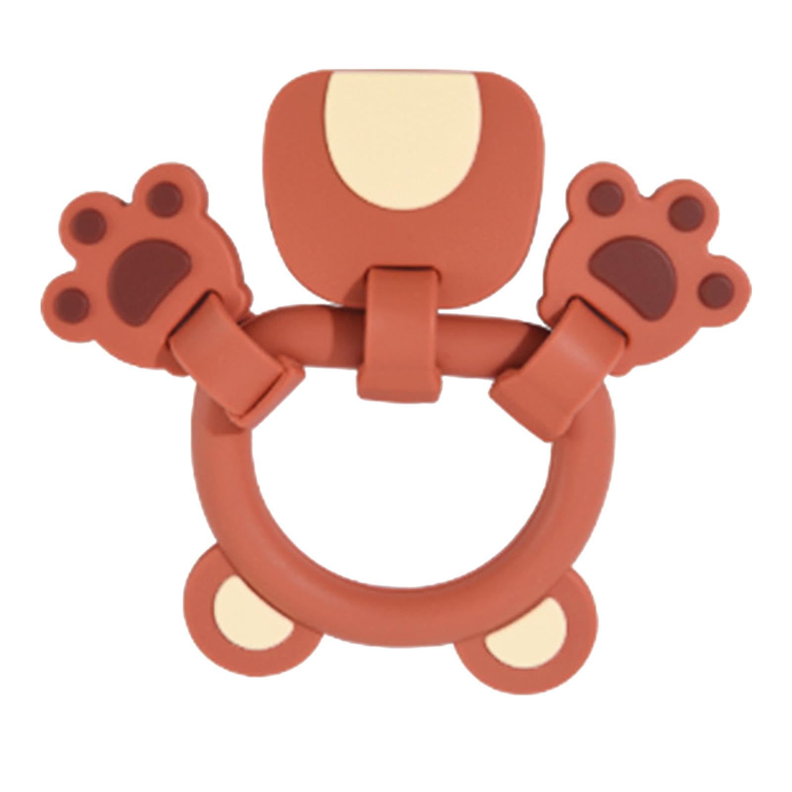 **Cartoon Silicone Teether Ring for Toddlers - Soothing Teething Toy for Boys & Girls, Early Development Sensory Toy for Play & Learning | Perfect for Home, Travel & Daycare**