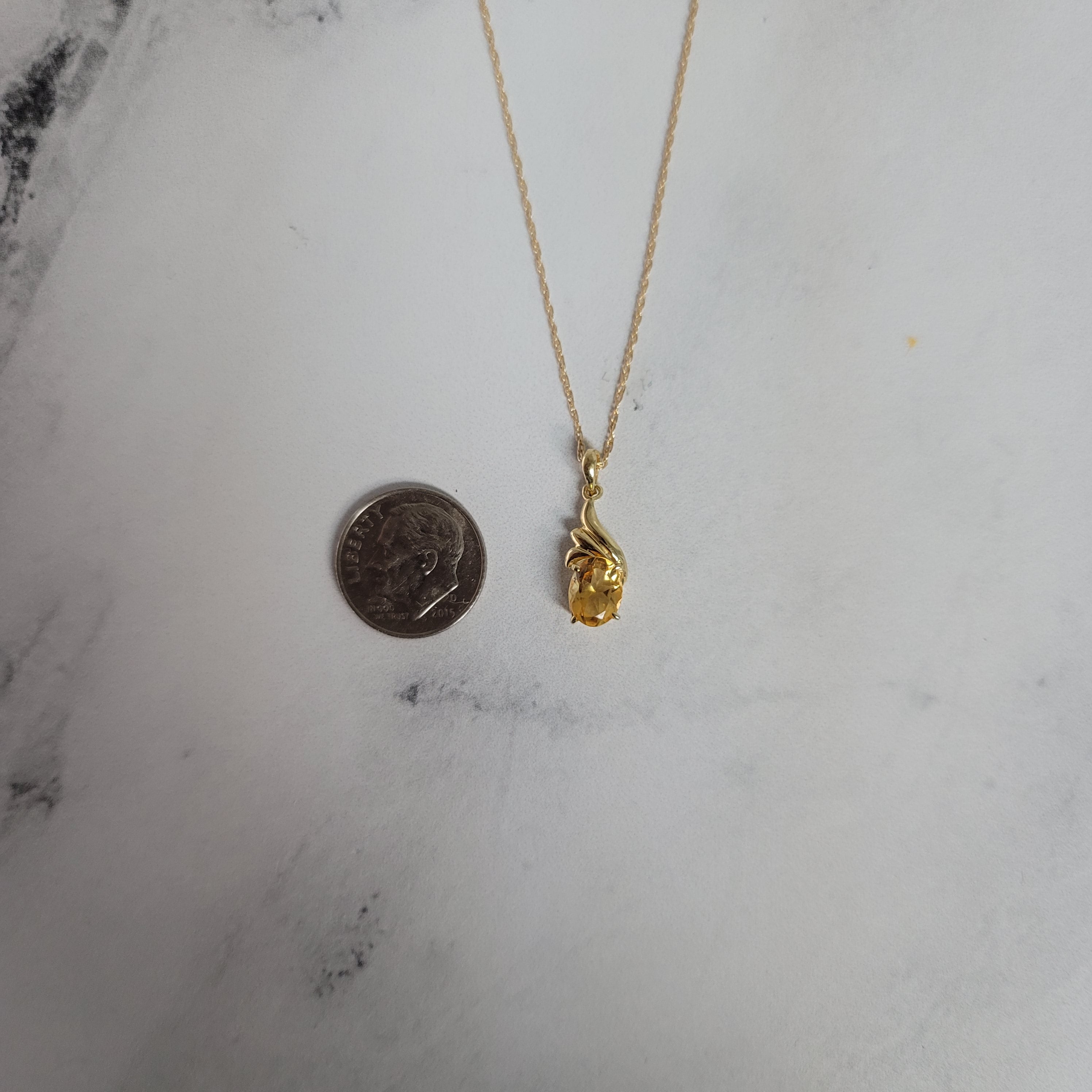 1.00cttw Oval Citrine Pendant in 14k Yellow Gold - Elegant Gemstone Jewelry for Women, Perfect for Gifts, Parties & Special Occasions