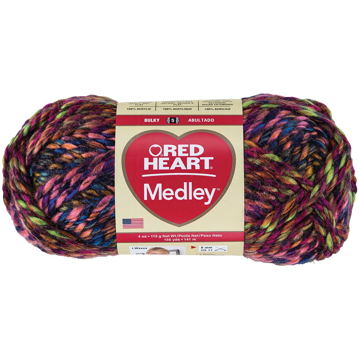 Red Heart Medley Yarn - Soft & Colorful Acrylic Knitting Yarn for Crochet, Knitting & Crafting - Perfect for Blankets, Scarves & DIY Projects