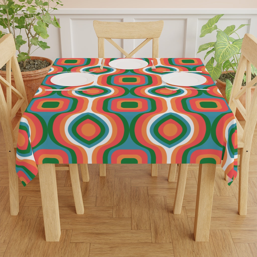 Stylish Modern Groovy Tablecloth - Waterproof & Wrinkle-Resistant - Perfect for Dining, Parties & Outdoor Picnics