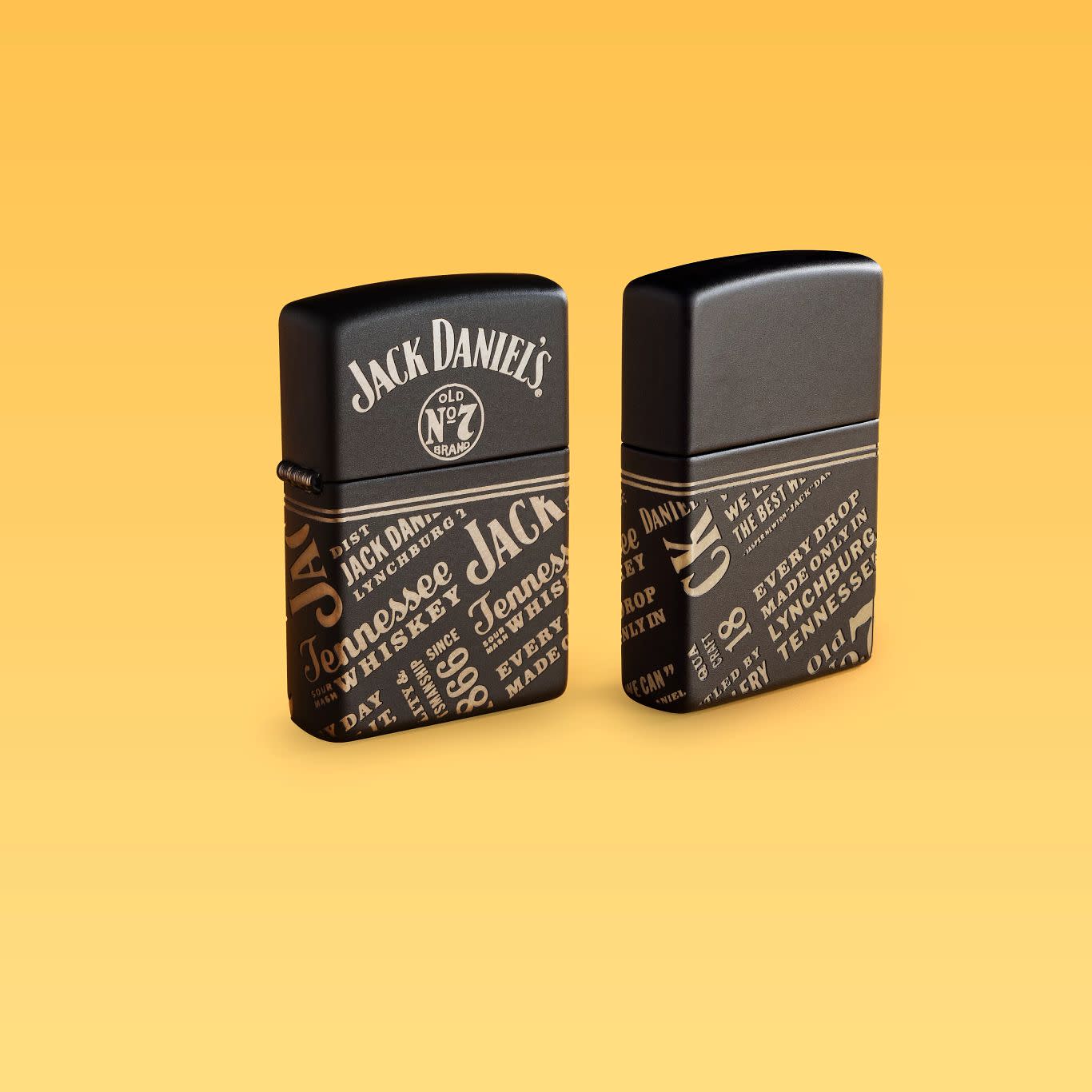 Jack Daniels Every Drop Design Laser 360 Regular Media Chrome Black Matte - Premium Whiskey Glass Set for Home Bar, Parties & Gifts