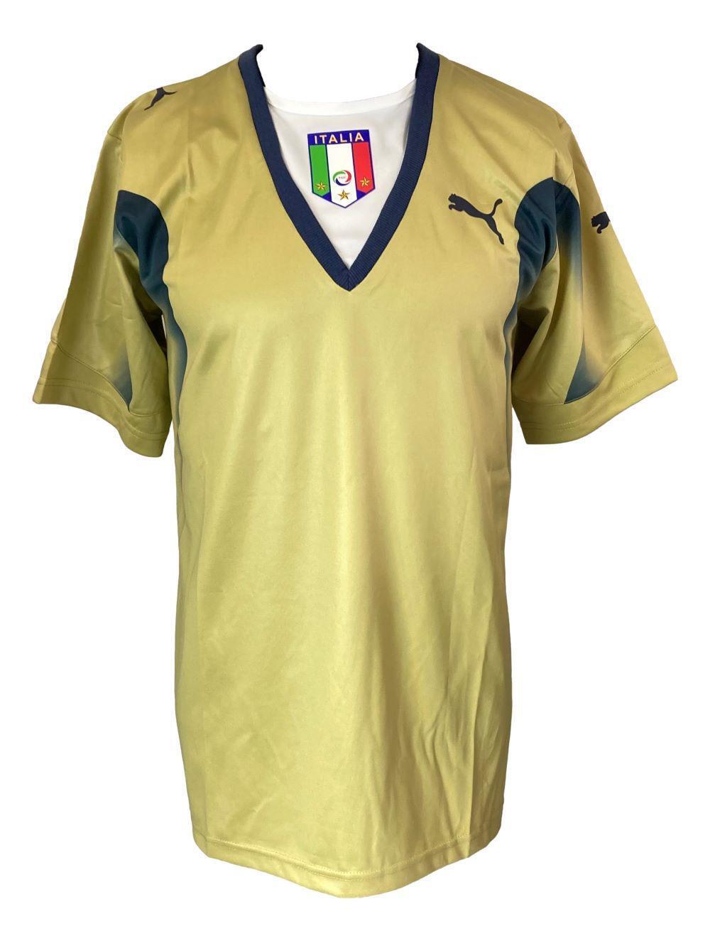 Authentic Gianluigi Buffon Signed Italy Puma Gold Soccer Jersey - Limited Edition Collectible for Football Fans & Sports Memorabilia Enthusiasts - Perfect for Display, Gifts, and Special Occasions