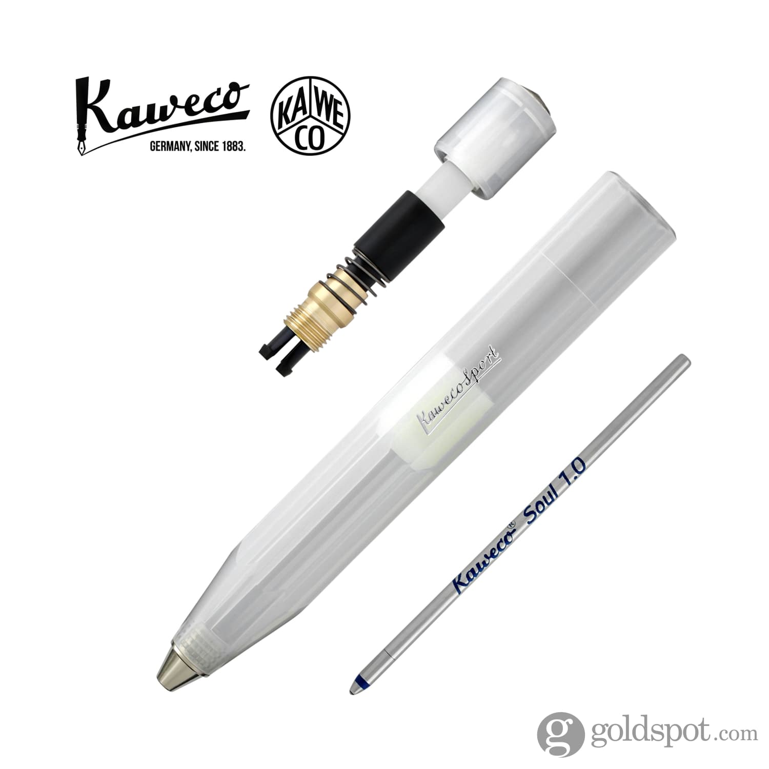 Kaweco Frosted Sport Ballpoint Pen - Coconut White | Smooth Writing Gel Ink Pen for Office, School & Travel | Premium German Design Writing Instrument