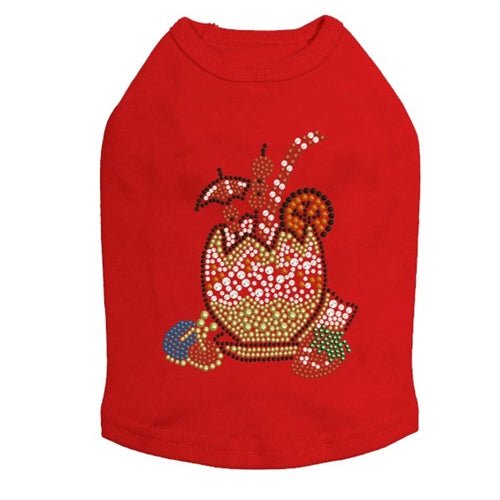 Tropical Coconut Print Rhinestone Tank Top for Women - Summer Beach Party, Cocktail Dress, Casual Wear - Multiple Colors Available