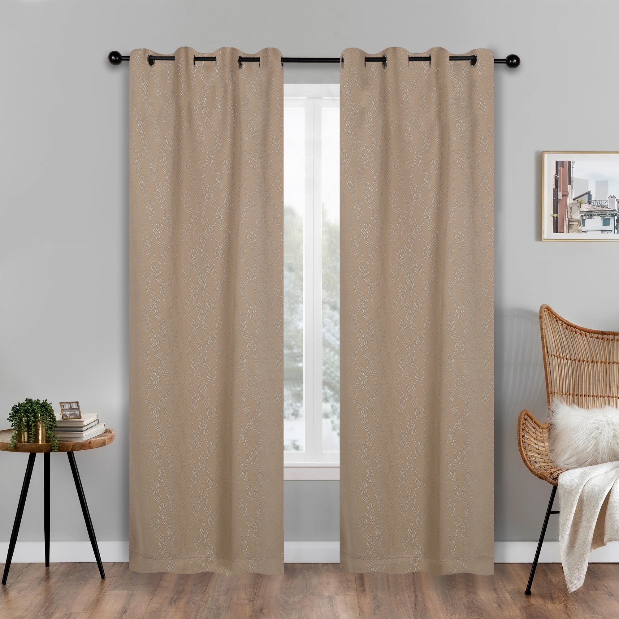 Zuri Textured Washable Blackout Curtains for Bedroom - Thermal Insulated Room Darkening Window Drapes (Set of 2 Panels) - Perfect for Nursery, Home Theater & Light Sleepers