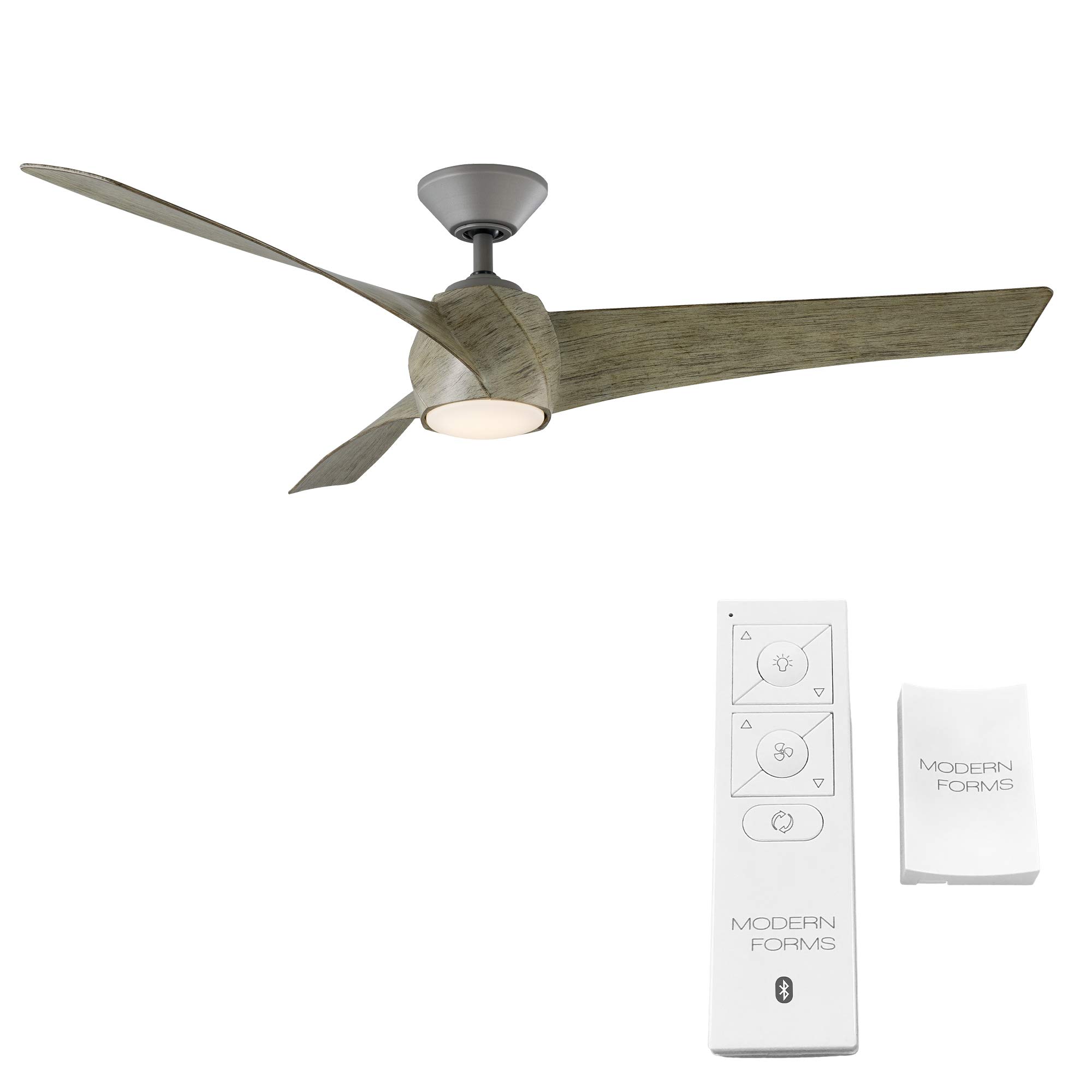 Twirl Smart 58in 3-Blade Ceiling Fan with LED Light Kit & Remote Control - Graphite Weathered Wood, 3000K, Works with Alexa, Google Assistant, Samsung Things, iOS & Android App - Perfect for Living Room, Bedroom, and Patio