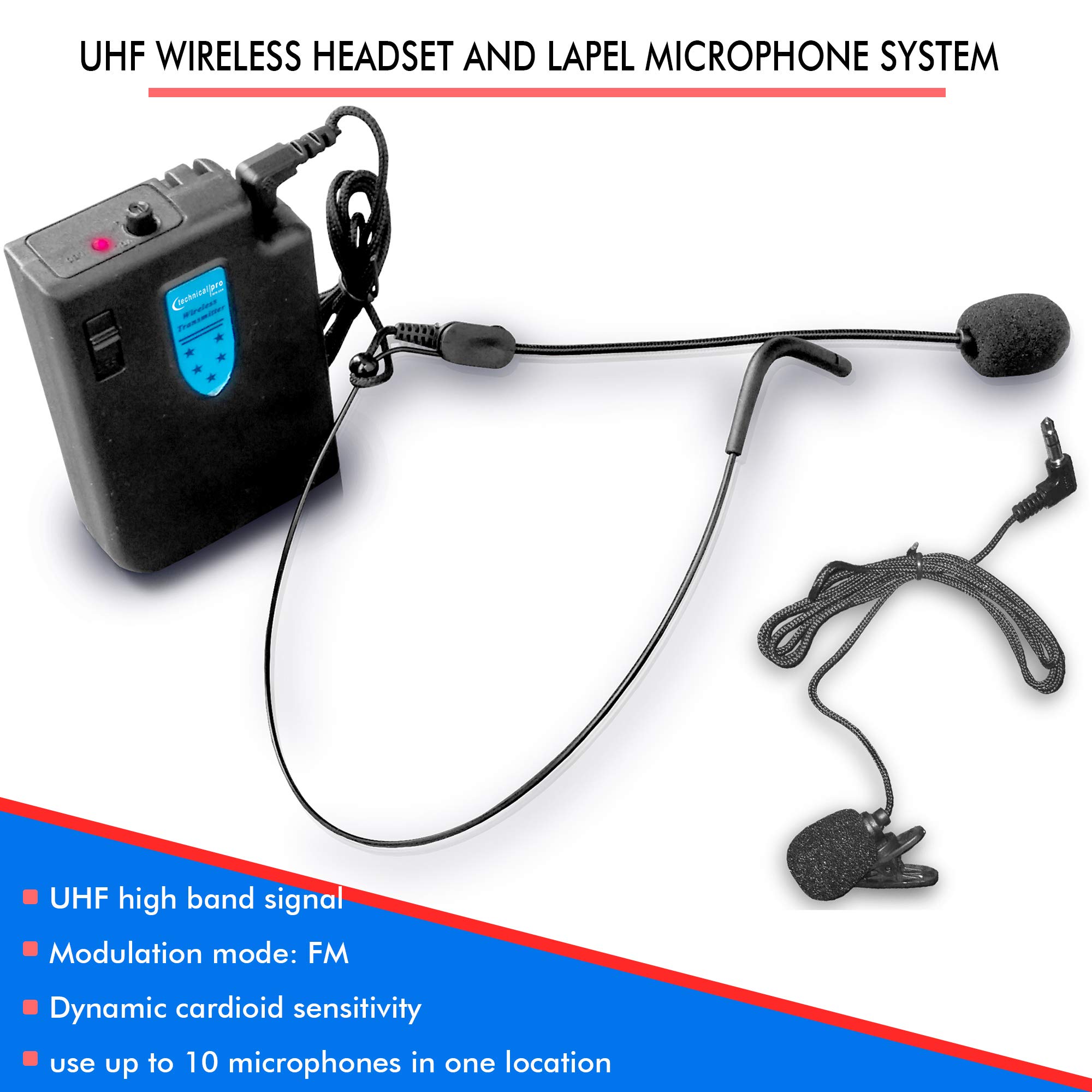 WMU95 Wireless Headset & Lapel Mic System - Dual Microphone Combo for Presentations, Teaching, Public Speaking & Live Streaming (USB & Bluetooth Connectivity)