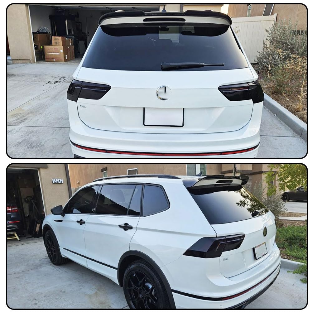 Carbon Fiber Rear Roof Spoiler for Volkswagen VW Tiguan MK2 (2017-2022) - High Gloss Black Roof Wing Lip - Enhances Aerodynamics & Style - Perfect for Street Racing & Car Shows