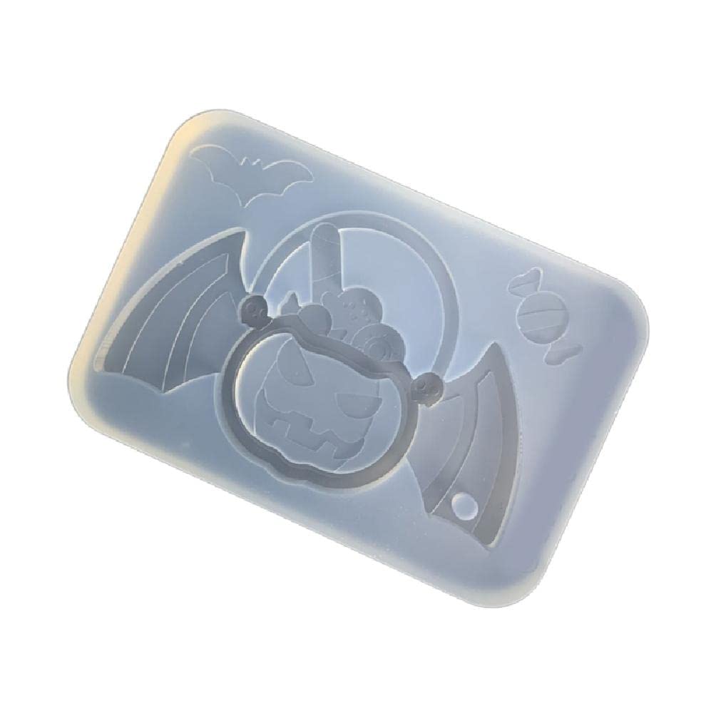 Easy Release Silicone Mold - Cute Pumpkin Ghost Bat Resin Molds for Epoxy & UV Resin - Halloween DIY Crafting & Decoration - Perfect for Jewelry, Keychains & Home Decor