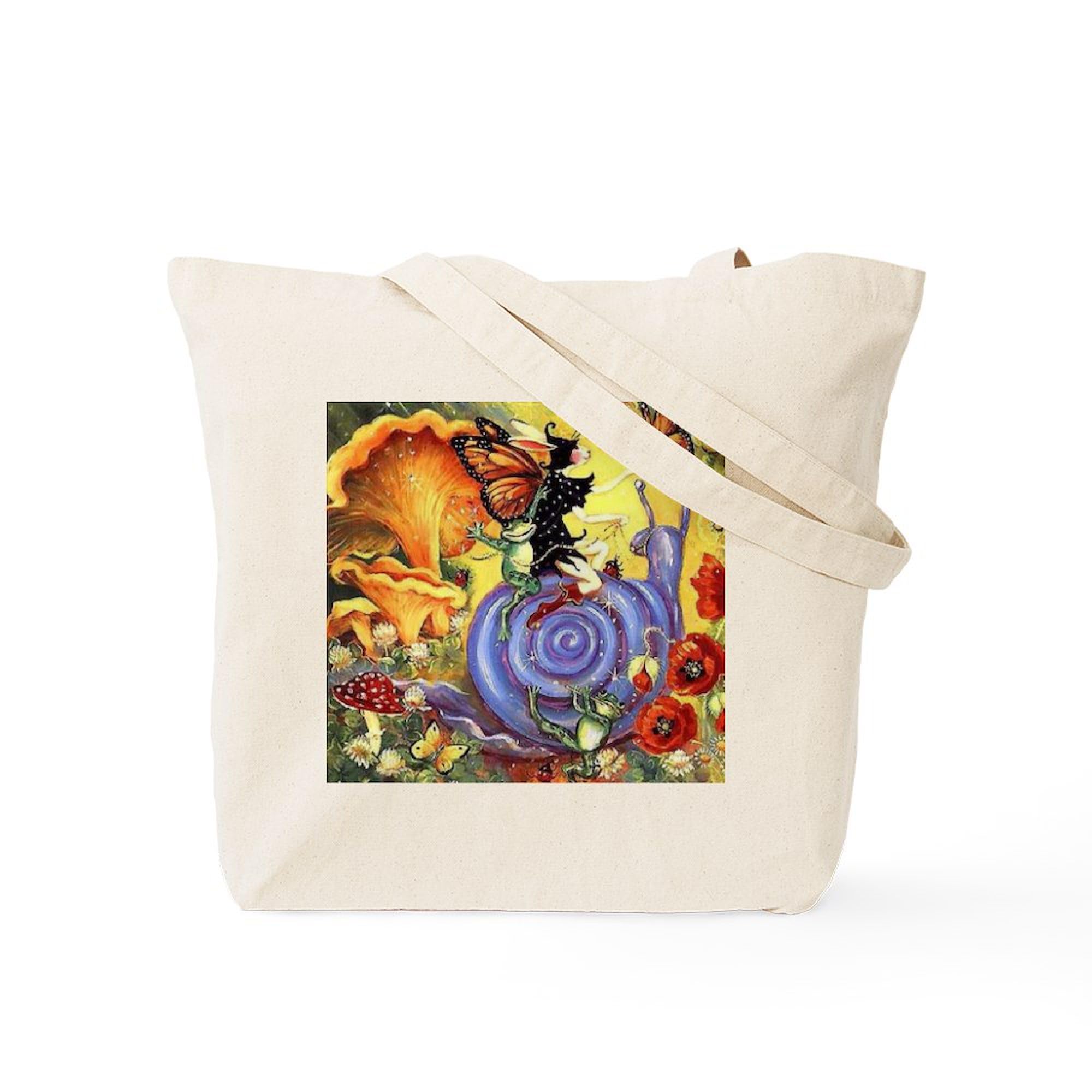 Butterfly Fairy Tote Bag - Natural Canvas Reusable Shopping Bag for Women, Eco-Friendly Grocery Tote - Perfect for Beach, Market & Daily Use