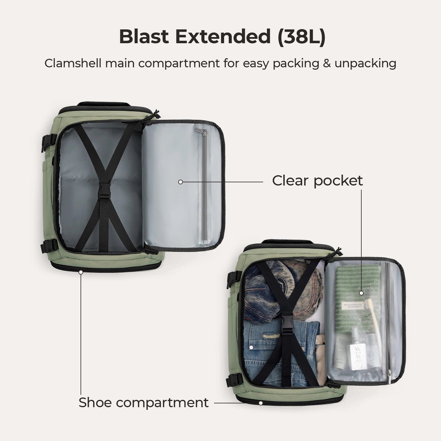 Blast Travel Backpack - Lightweight Waterproof Carry-On Backpack for Men & Women - Perfect for Airplane, Hiking, Camping & Daily Commute