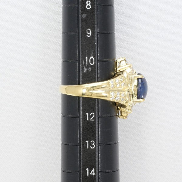 18K Yellow Gold Star Sapphire Diamond Ring for Women – Elegant Wedding, Engagement & Anniversary Jewelry Gift