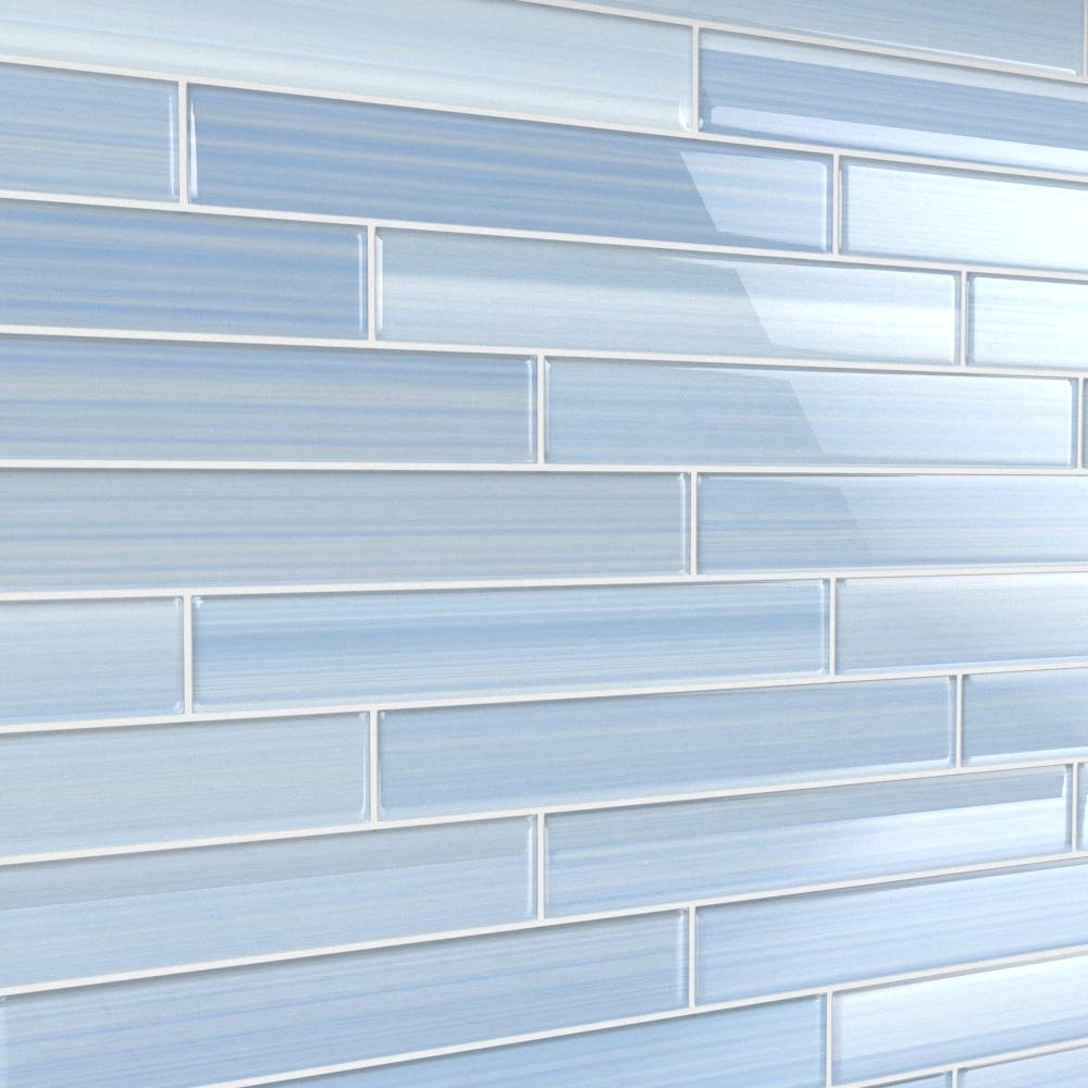 Big Blue Glass Tile - Premium Mosaic for Kitchen Backsplash & Shower Walls - Waterproof & Stain-Resistant - Perfect for Bathroom Renovation & Home Decor - Free Sample Available