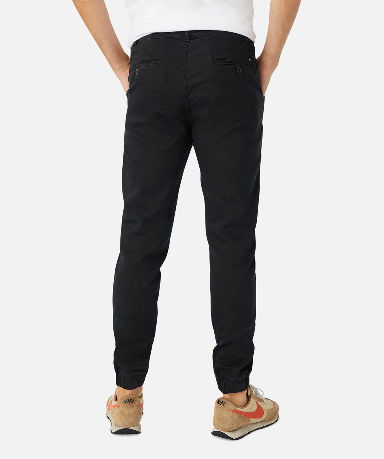The Drifter Chino Pants for Men - Comfortable Slim Fit Stretch Spray Black Casual Trousers | Perfect for Office, Travel & Everyday Wear