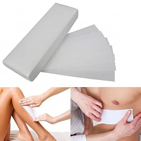 Premium Disposable Wax Strips for Face, Legs, Underarms & Eyebrows - Large Hair Removal Waxing Paper for Men & Women (100 Count, Brown) - Ideal for At-Home Salon, Travel & Quick Hair Removal