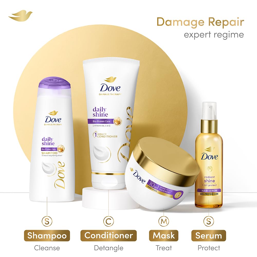 Dove Daily Shine Hair Conditioner with Nutritive Serum - 175ml for Smooth & Shiny Hair - 1 Count - Perfect for Daily Hair Care & Salon-Like Results at Home