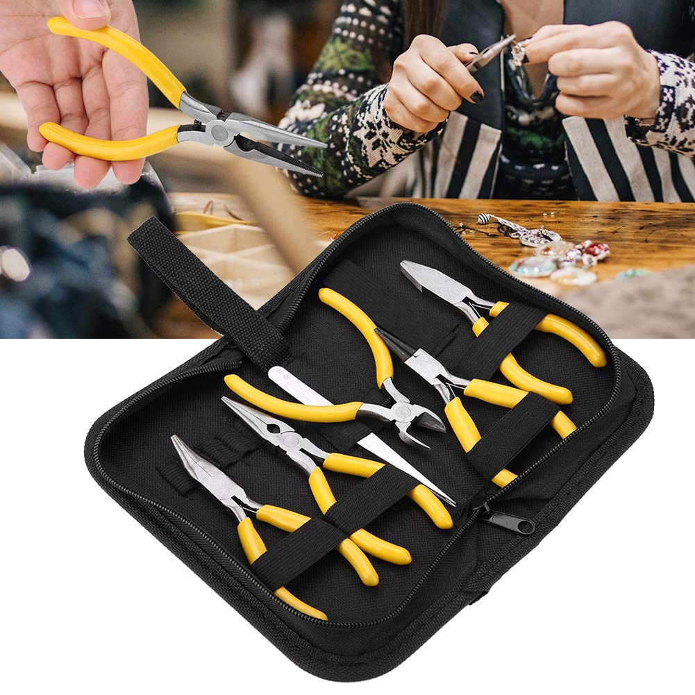 Professional 5-Piece Jewelry Pliers Set - Round Nose, Bent Nose, Needle Nose & Flat Nose Pliers for Jewelry Making, Beading & Repair | Perfect for DIY Crafts, Wire Wrapping & Jewelry Design Projects