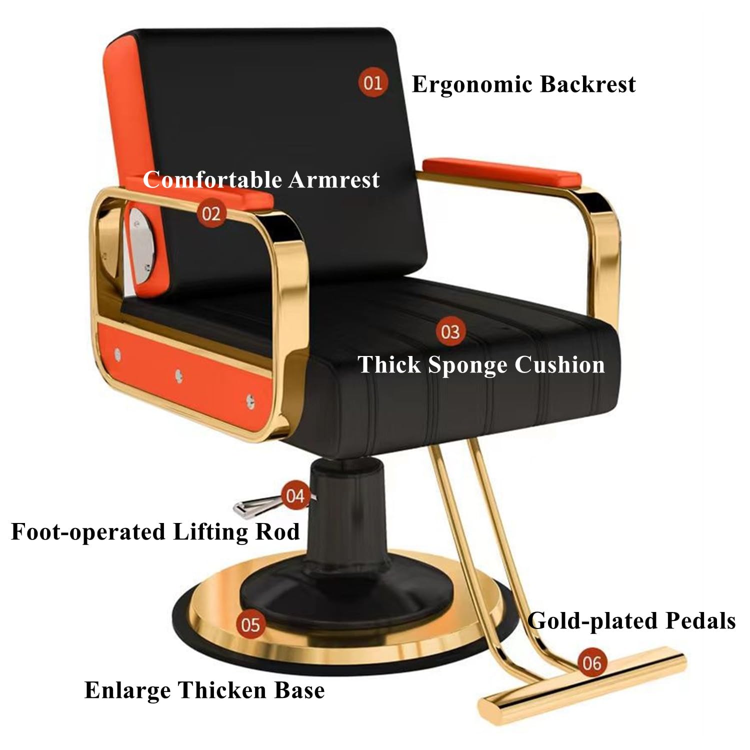 Hydraulic Barber Chair - Professional Salon Chair for Hair Stylists with Wide Rotating Seat, Beauty Spa & Cosmetology Equipment for Hairdressing & Shampoo - Perfect for Salons, Barbershops & Home Use (Black)