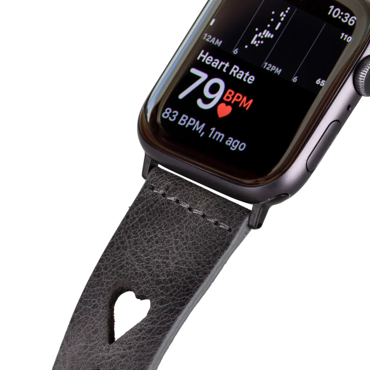 Premium Burnished Gray Leather Sport Band for Apple Watch - Stylish & Durable Replacement Strap for Workouts, Running & Everyday Wear