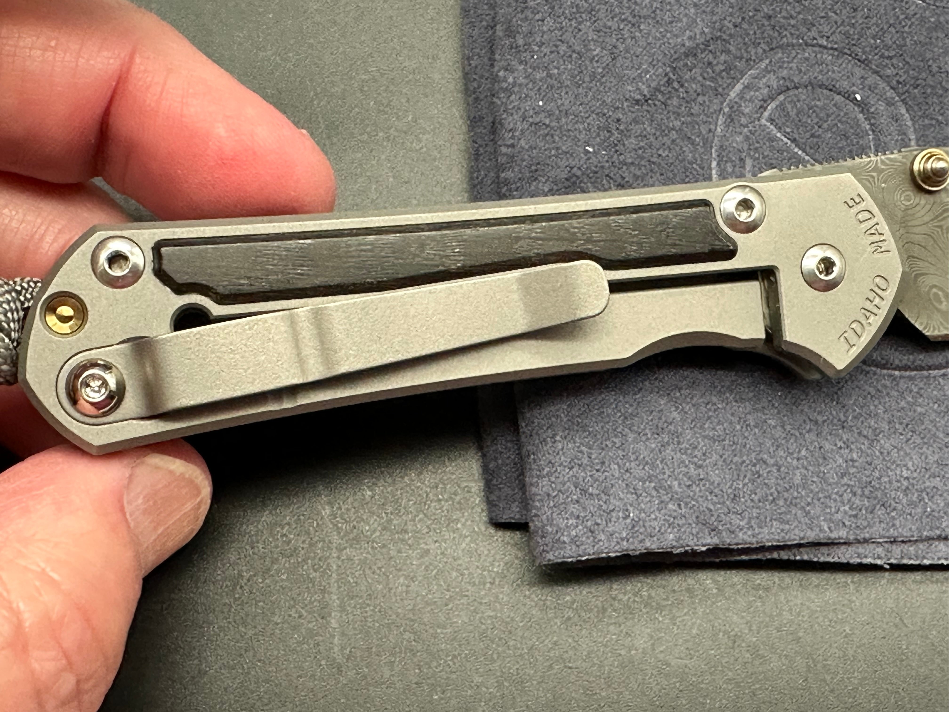 Chris Reeve Small Sebenza 31 Folding Knife - Bog Oak Handle & Damascus Steel Blade (2.94
