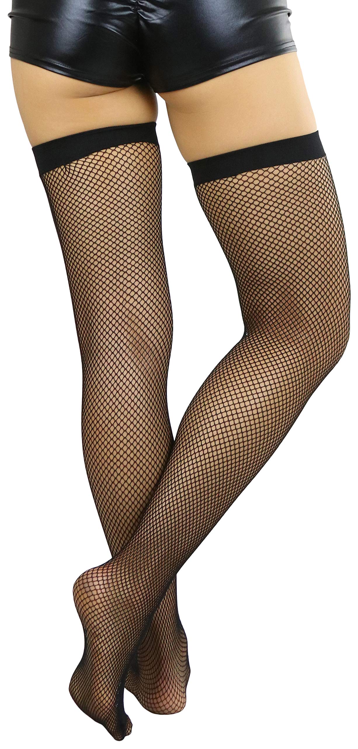 Stylish Women's Fishnet Thigh High Stockings - Bright & Vibrant Fashion Hosiery for Parties, Cosplay & Night Out
