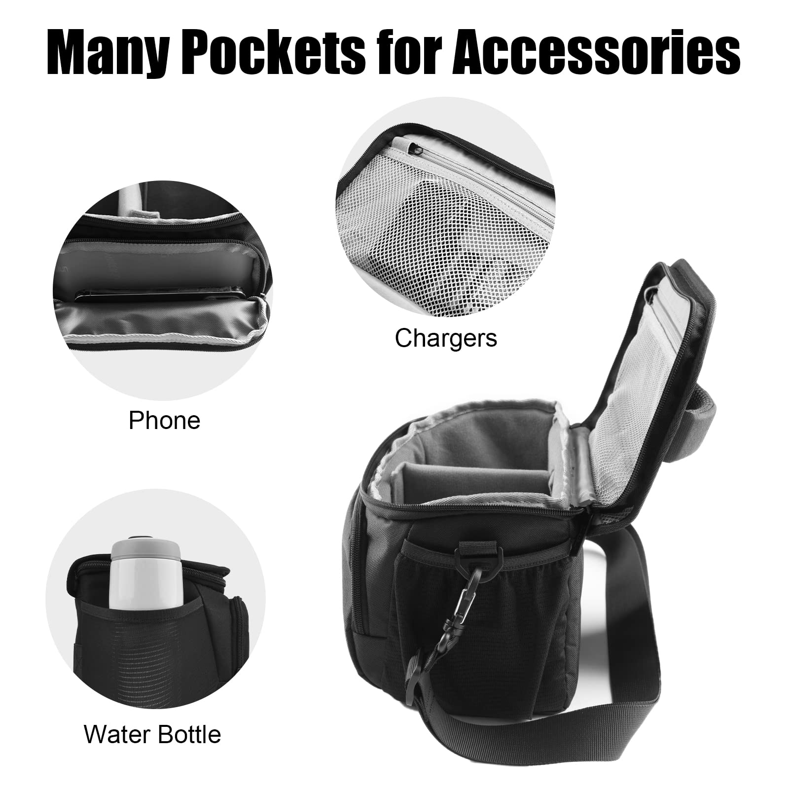 Compact Waterproof Camera Bag for Canon Nikon Sony DSLR & Mirrorless - Crossbody Shoulder Bag for SLR Cameras & Lenses - Perfect for Travel, Hiking & Photography (Small, Black)