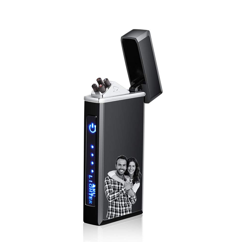 Custom USB Rechargeable Arc Lighter - Personalized Gift for Men, Dad & Boyfriend - Perfect for Christmas, Father's Day & Valentine's Day
