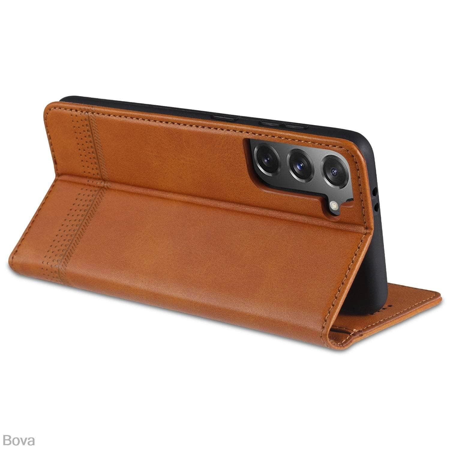Premium Magnetic Heat Adsorption S22 Leather Phone Case - Slim Protective Cover for Samsung Galaxy S22 - Perfect for Business & Everyday Use