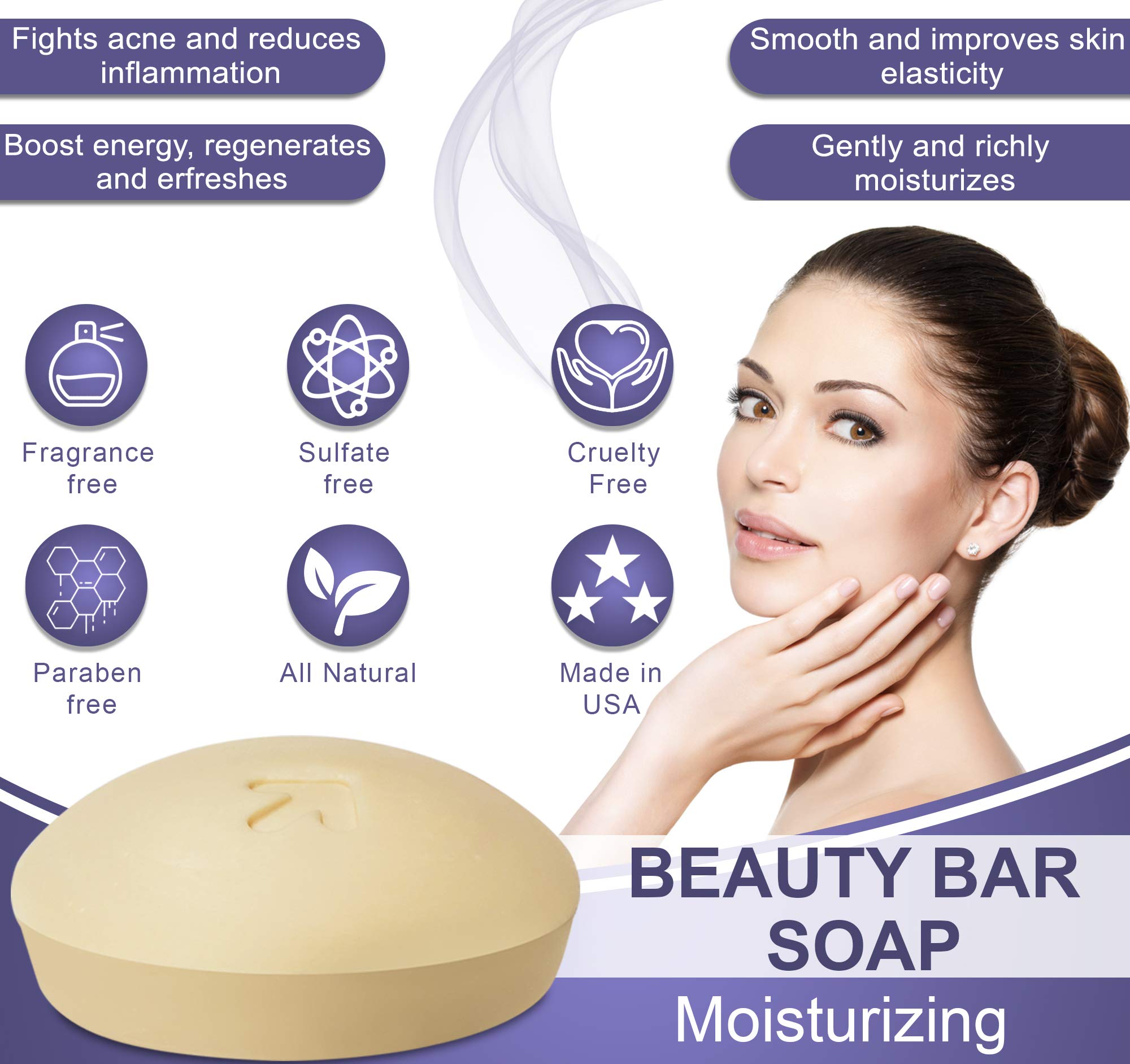 Up & Up Moisturizing Bar Soap - 8 Pack Antibacterial White Soap for Gentle Skin Cleansing | Perfect for Daily Shower, Hand Washing & Travel