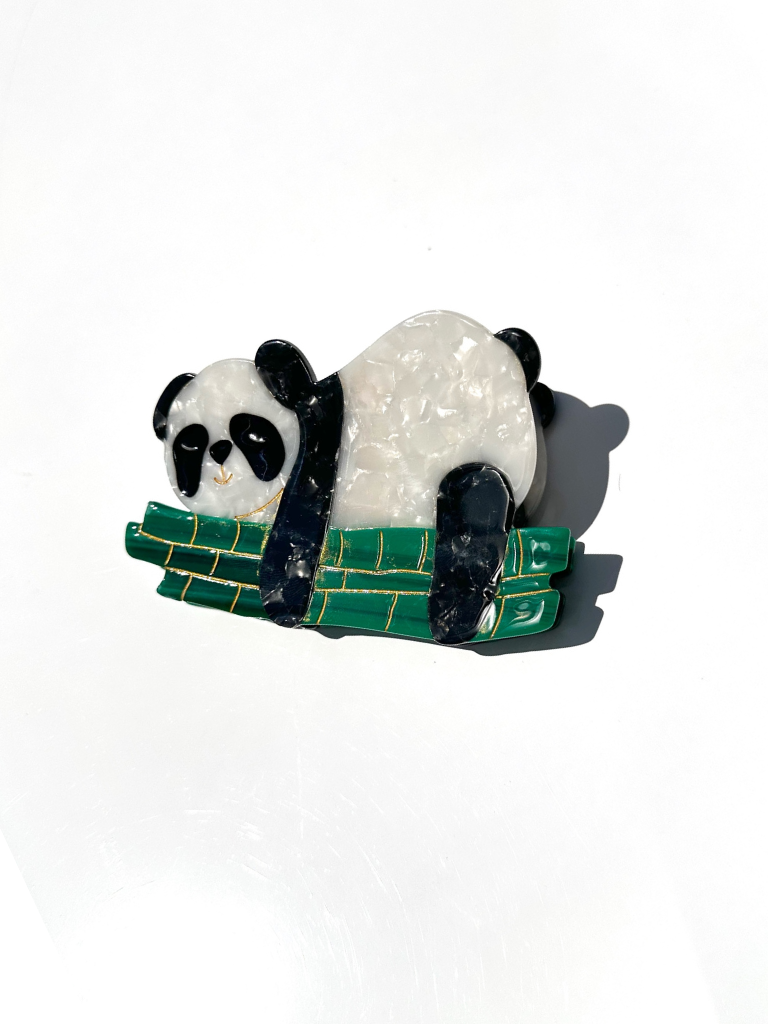 Hand Painted Panda Claw Hair Clip - Cute Animal Hair Accessories for Women & Girls - Perfect for Parties, Cosplay & Daily Wear