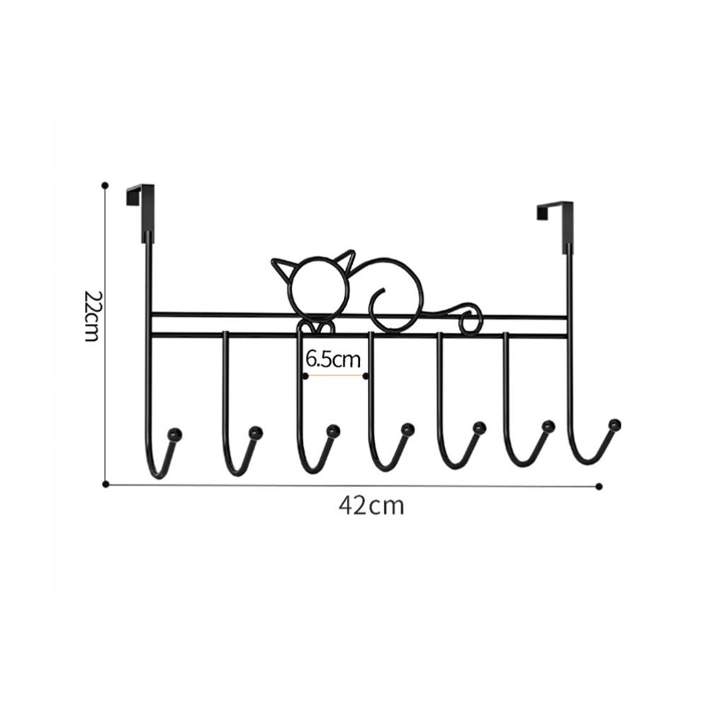 Yardwe Over The Door Hook Hanger - 7 Hook Rack for Shirts, Belts, Hats, Coats & Towels | Space Saving Closet Organizer with Durable Iron Hooks | Perfect for Bedroom, Bathroom & Entryway Storage