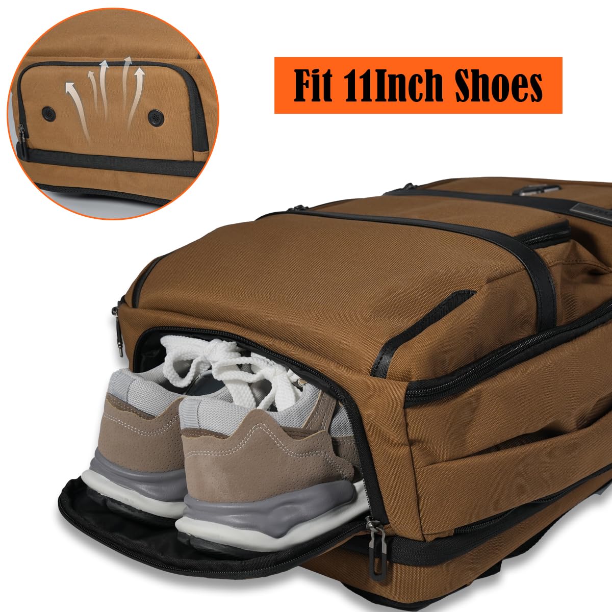 WELKINLAND 20-Pocket Expandable Travel Backpack for Men - 16-Inch Laptop Carry-On Backpack with Trolley Sleeve & Shoe Compartment - Perfect for Business Trips, Air Travel & Weekend Getaways