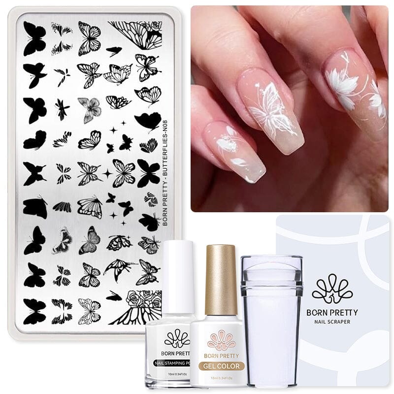 4/5/7/9pcs Professional Nail Stamping Kit with Metal Plates & Scraper - DIY Nail Art Design for Home Salon & Party Manicure