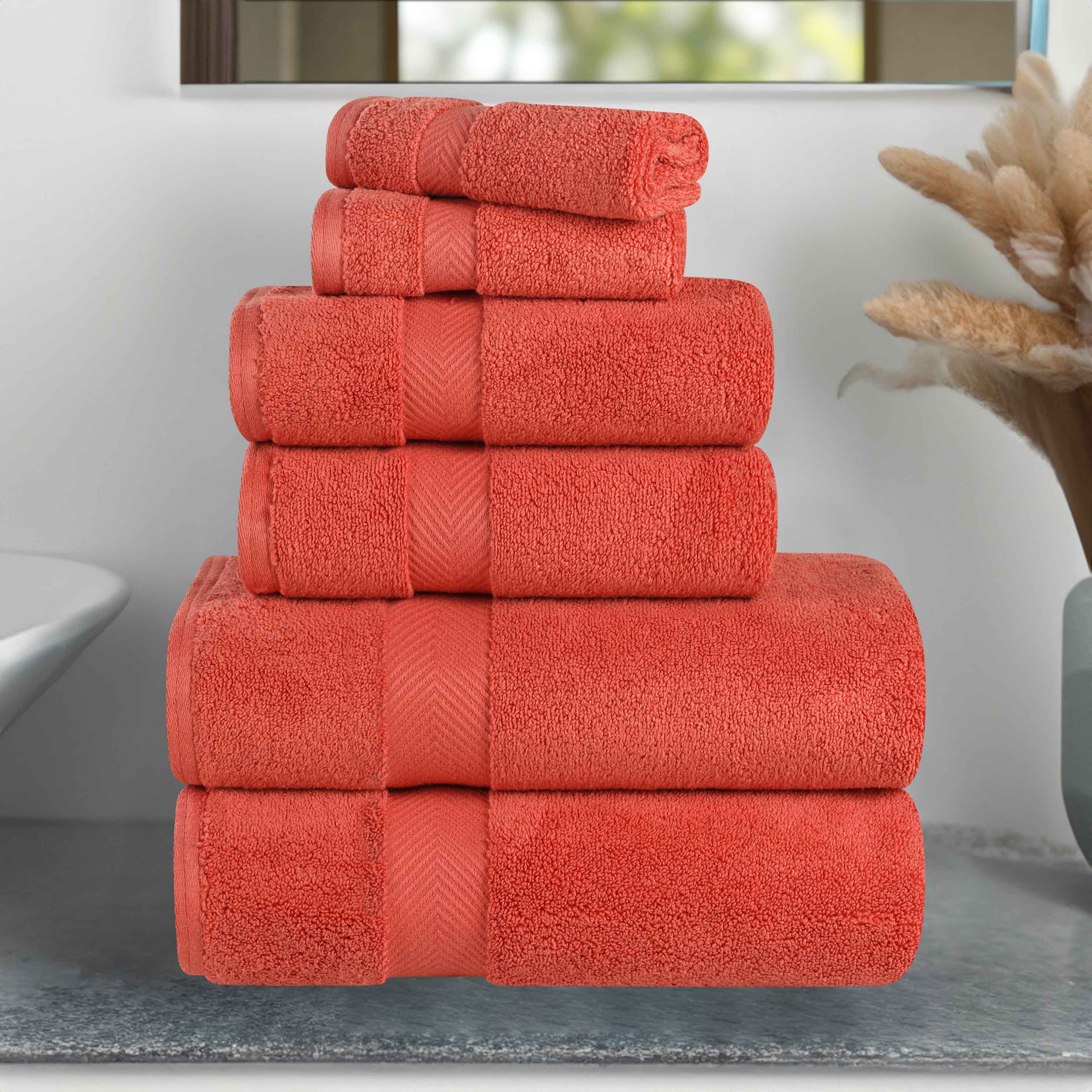 Premium 6-Piece Zero Twist Cotton Towel Set - Ultra Soft, Absorbent & Quick-Drying Bath Towels for Spa, Gym, and Luxury Home Use