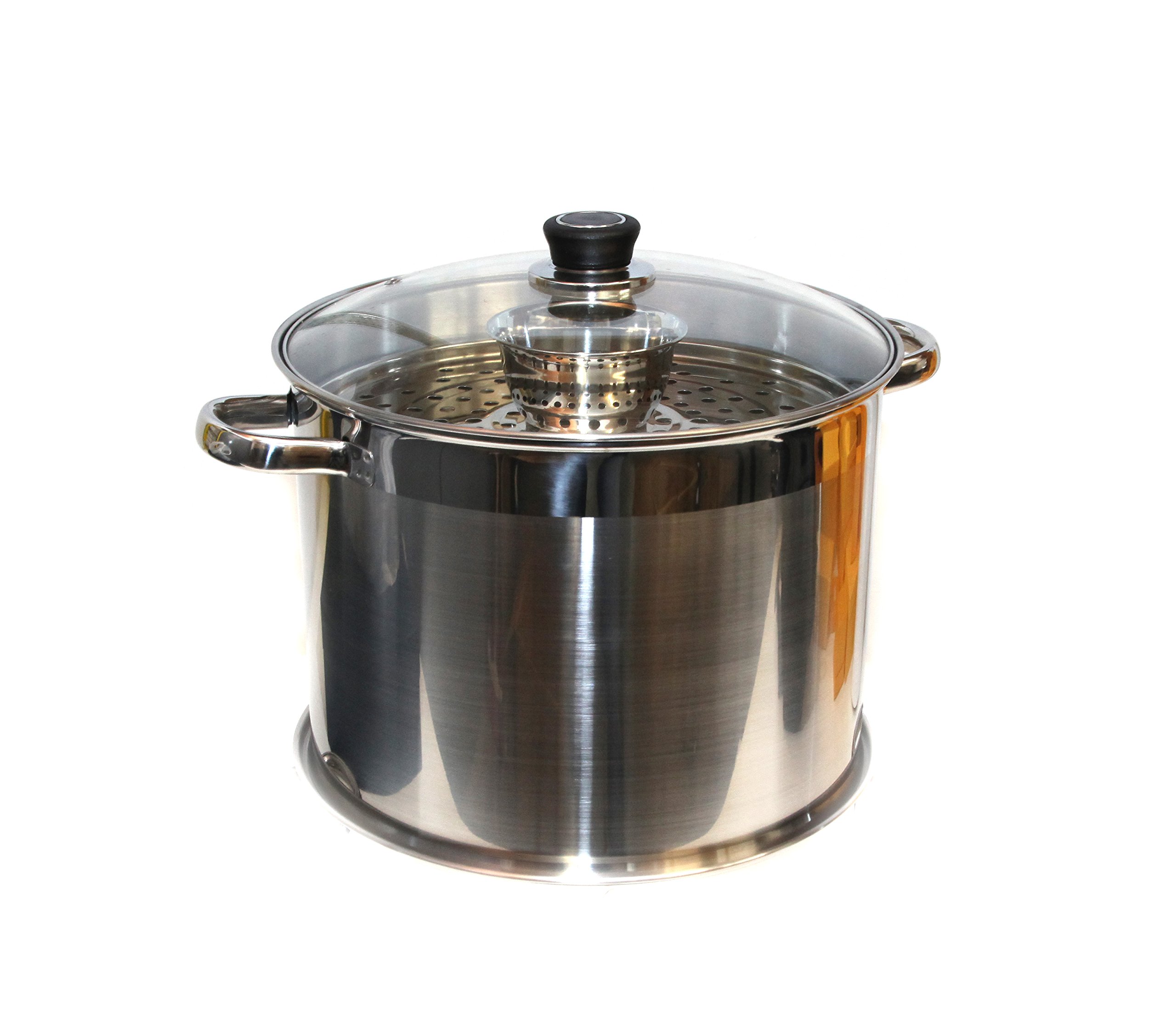Premium 5-Tier 20 Qt 18/10 Stainless Steel Steamer Pot - Perfect for Cooking Manti, Dumplings & Vegetables | Multi-Level Food Warmer & Steamer for Home Kitchens & Restaurants