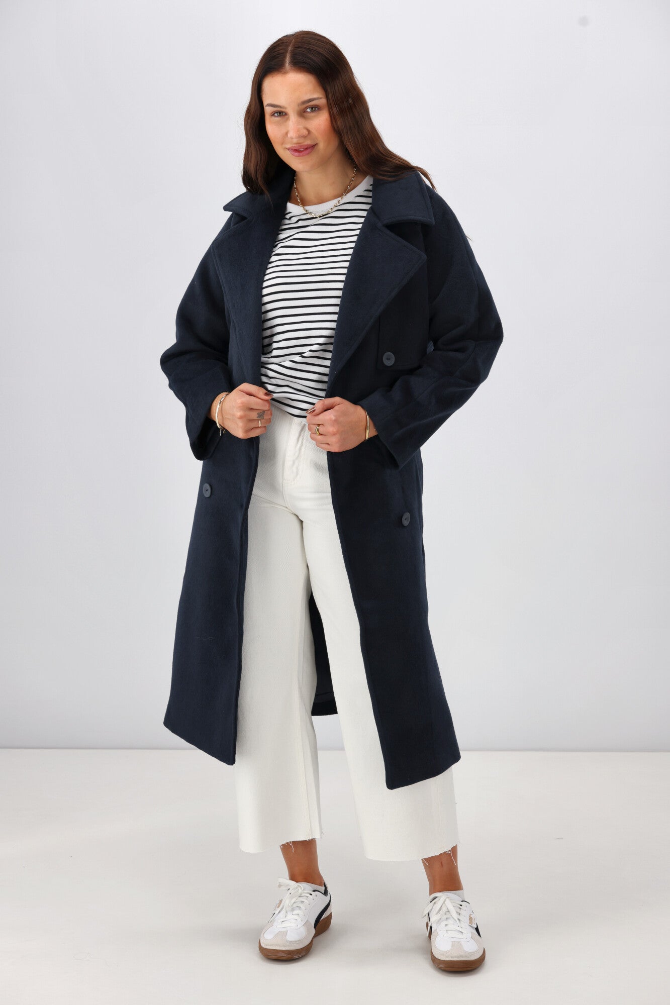 Elm Clemence Coat for Women - Dark Sapphire Blue Winter Trench Coat | Waterproof & Windproof Outerwear for Office, Travel & Casual Wear