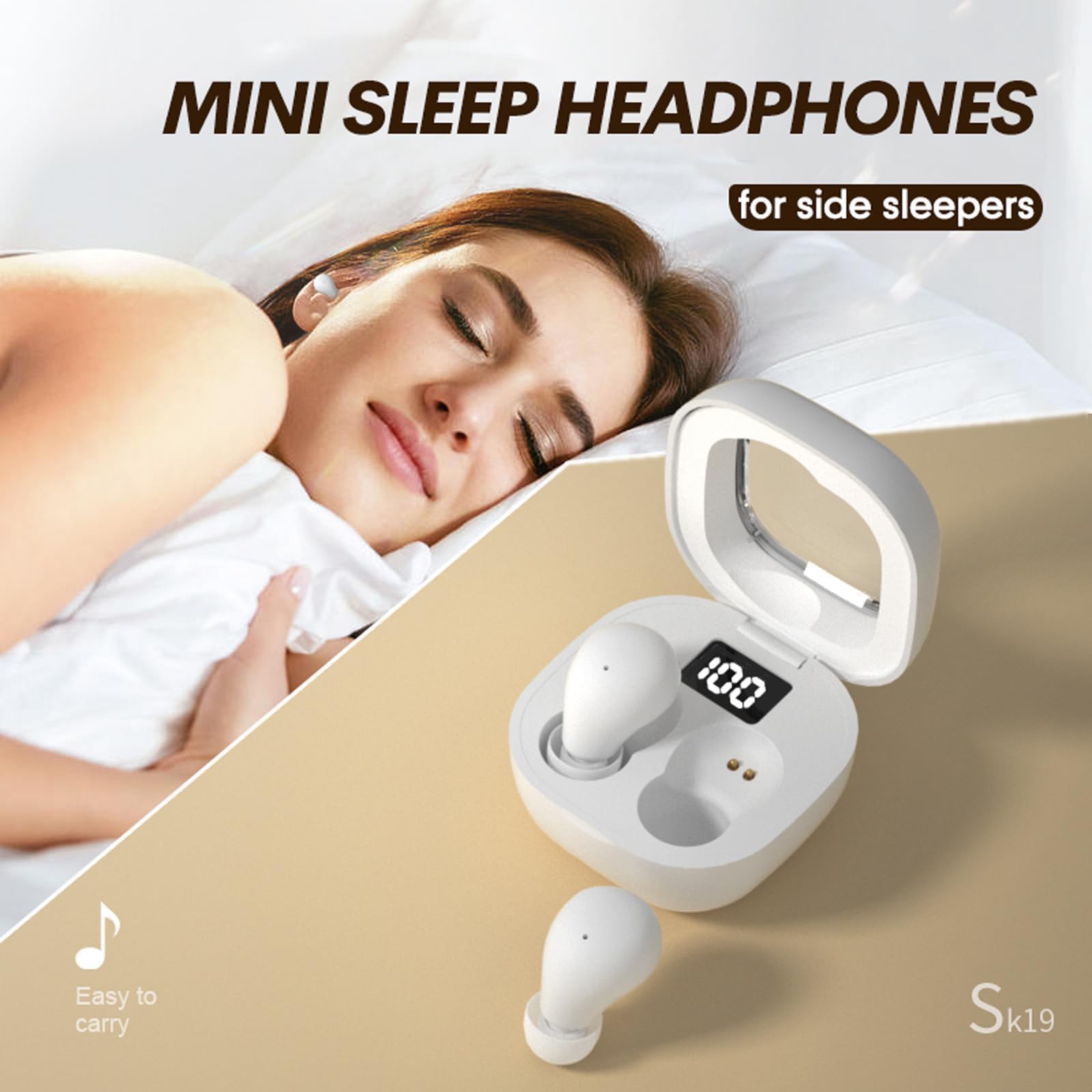 Mini Wireless Bluetooth Earbuds for Kids - Soft Invisible Sleep Earphones with Noise Cancelling for Small Ears, iPhone & Android Compatible | Perfect for Sleeping, Gaming, Work & Spy Use