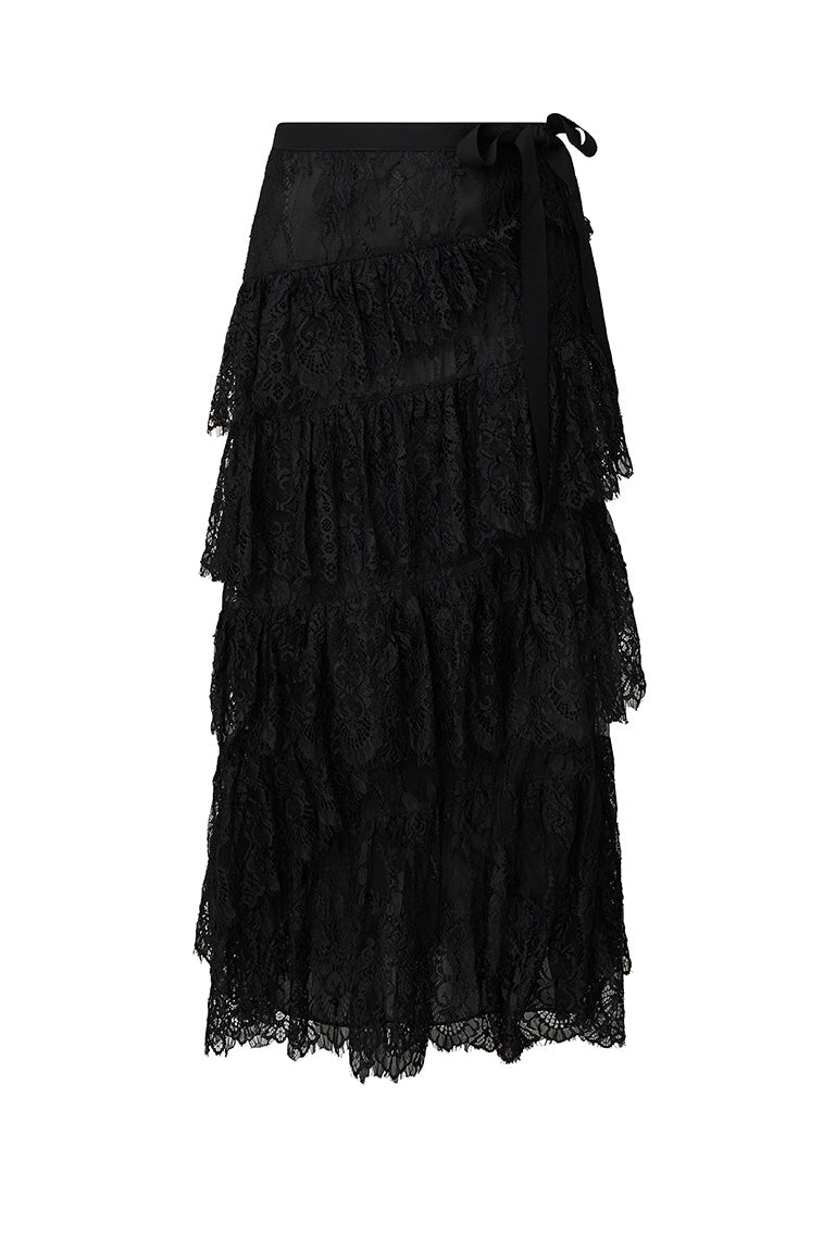 Merado Women's Elegant Lace Maxi Skirt - Flowy Bohemian Long Skirt with High Waist for Summer, Beach, Wedding & Special Occasions